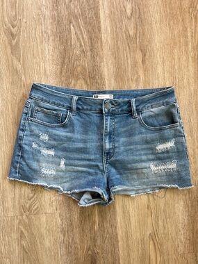 SO Medium Blue Distressed Denim Cutoff Shorts